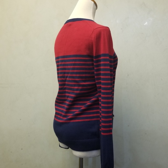 Land's End striped cardigan sweater (Q6) - Picture 6 of 7